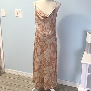 Silky dress with adjustable straps size large